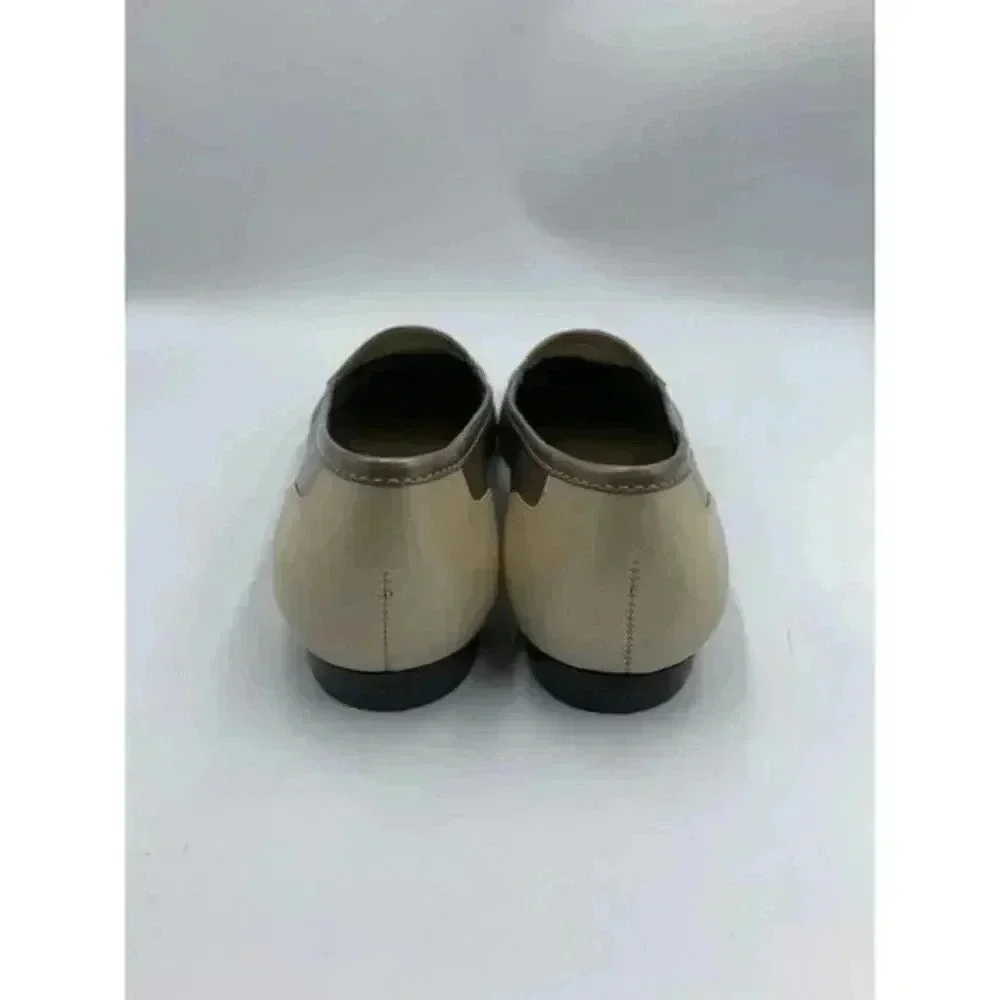 Enzo Angiolini Women's Leather Colorblock Liberty Loafer‎ Sz 7.5 metalic